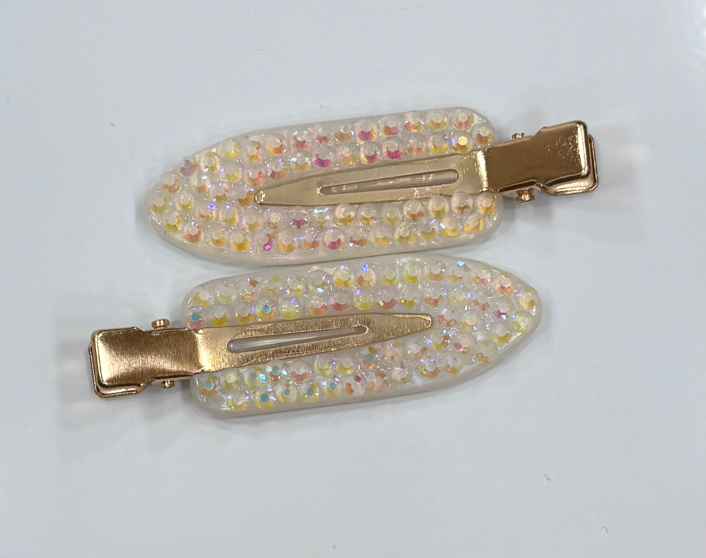 Iridescent Clear Mini Clips