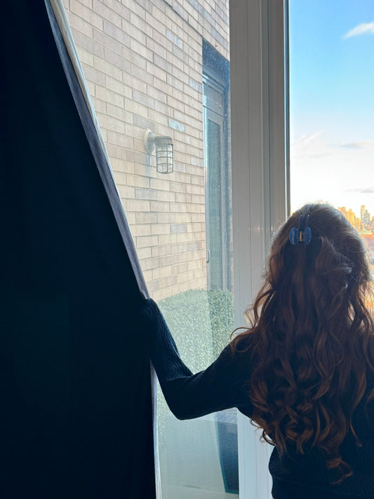 Navy and White Polka Dot Claw Clip