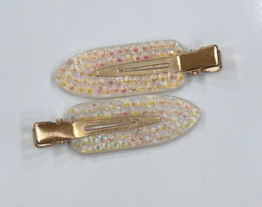 Iridescent Clear Mini Clips