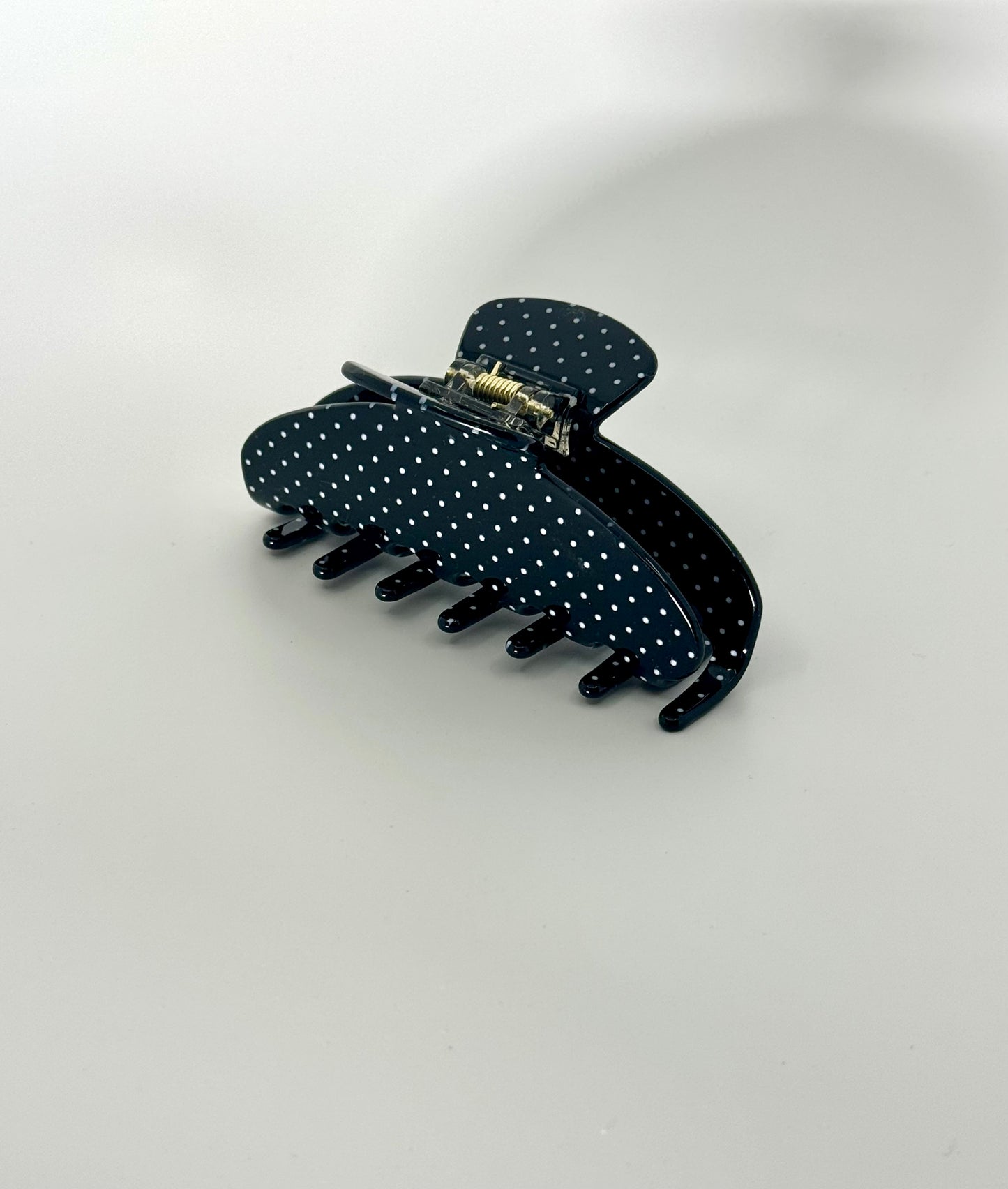 Black and White Polka Dot Claw Clip