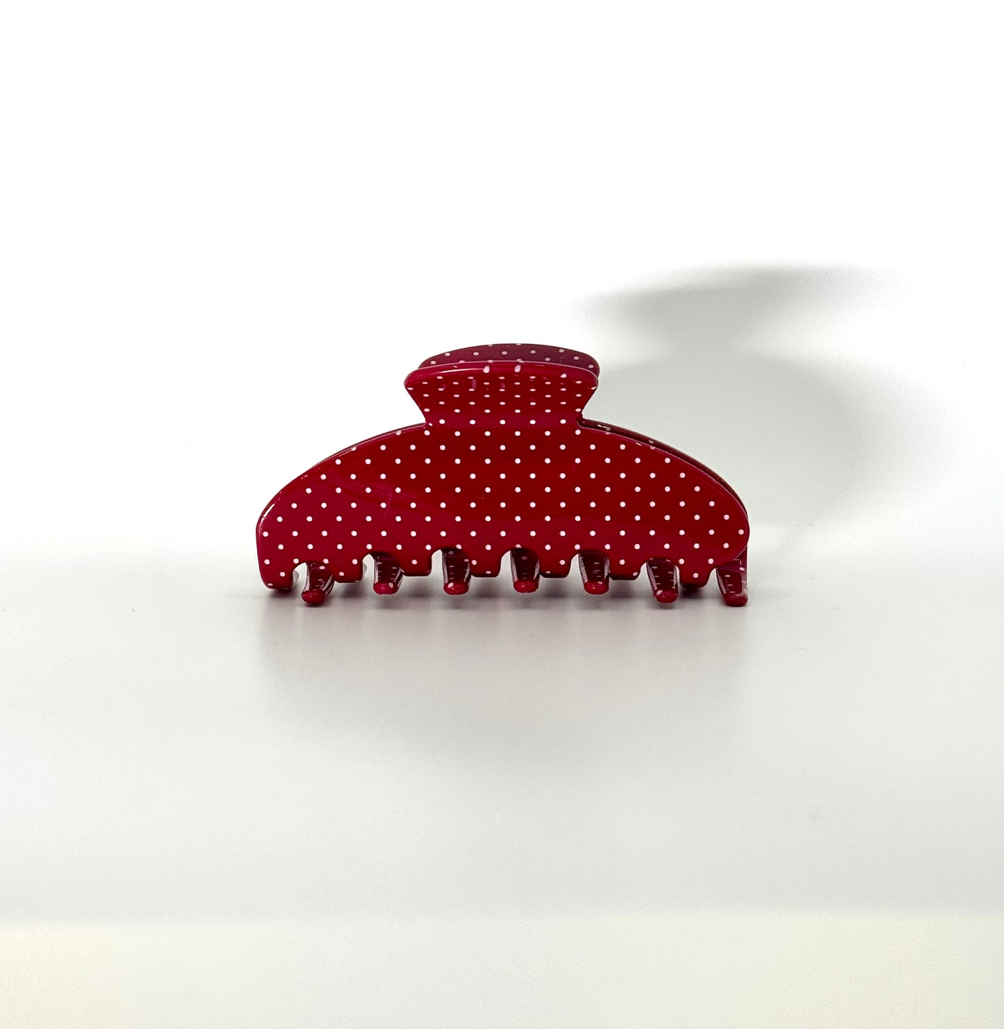 Red and White Polka Dot Claw Clip