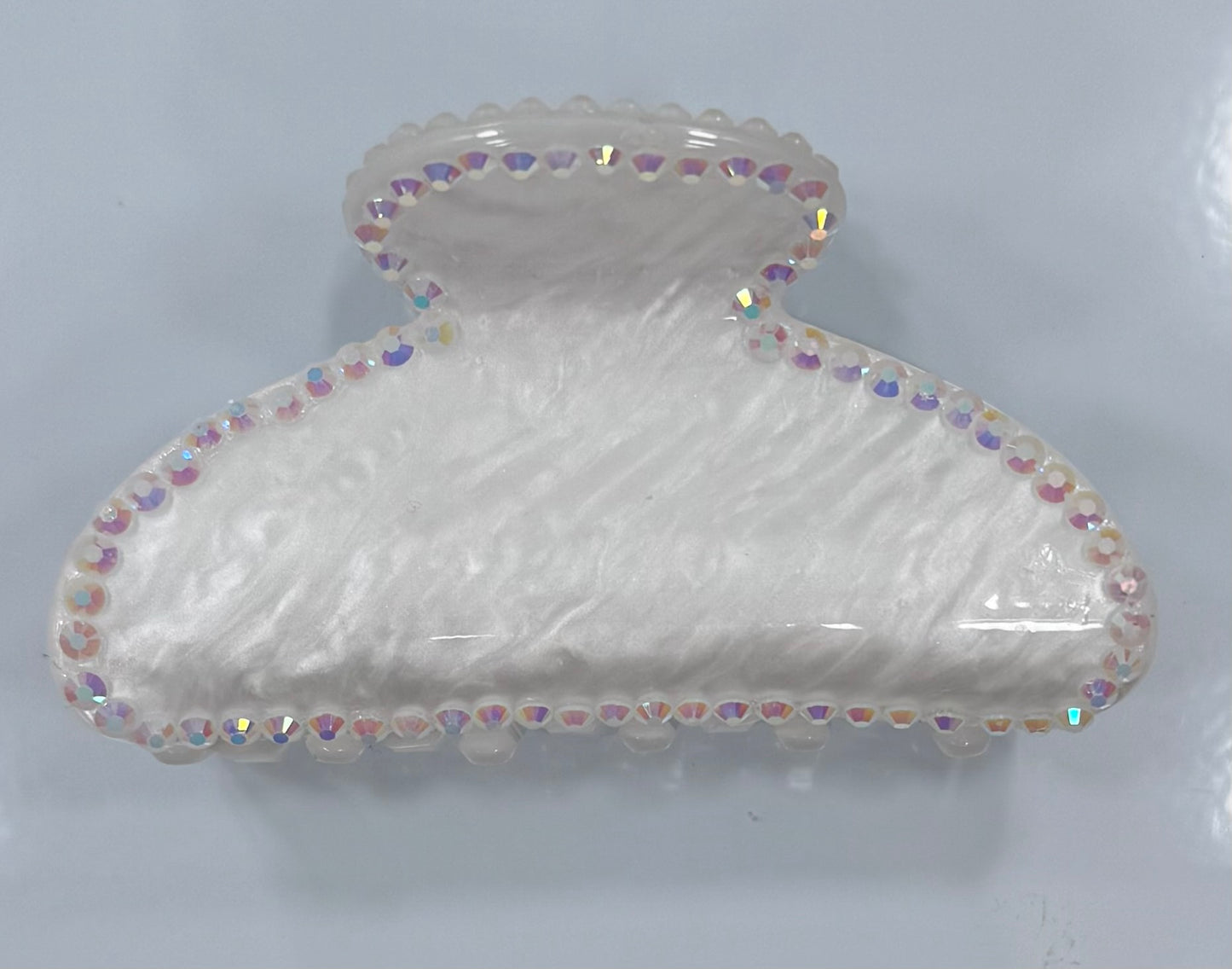 Iridescent White Claw Clip