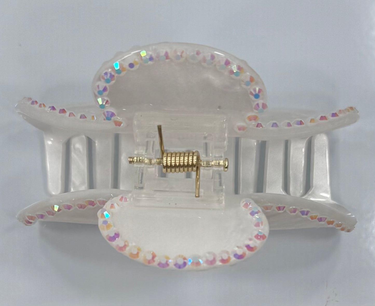 Iridescent White Claw Clip