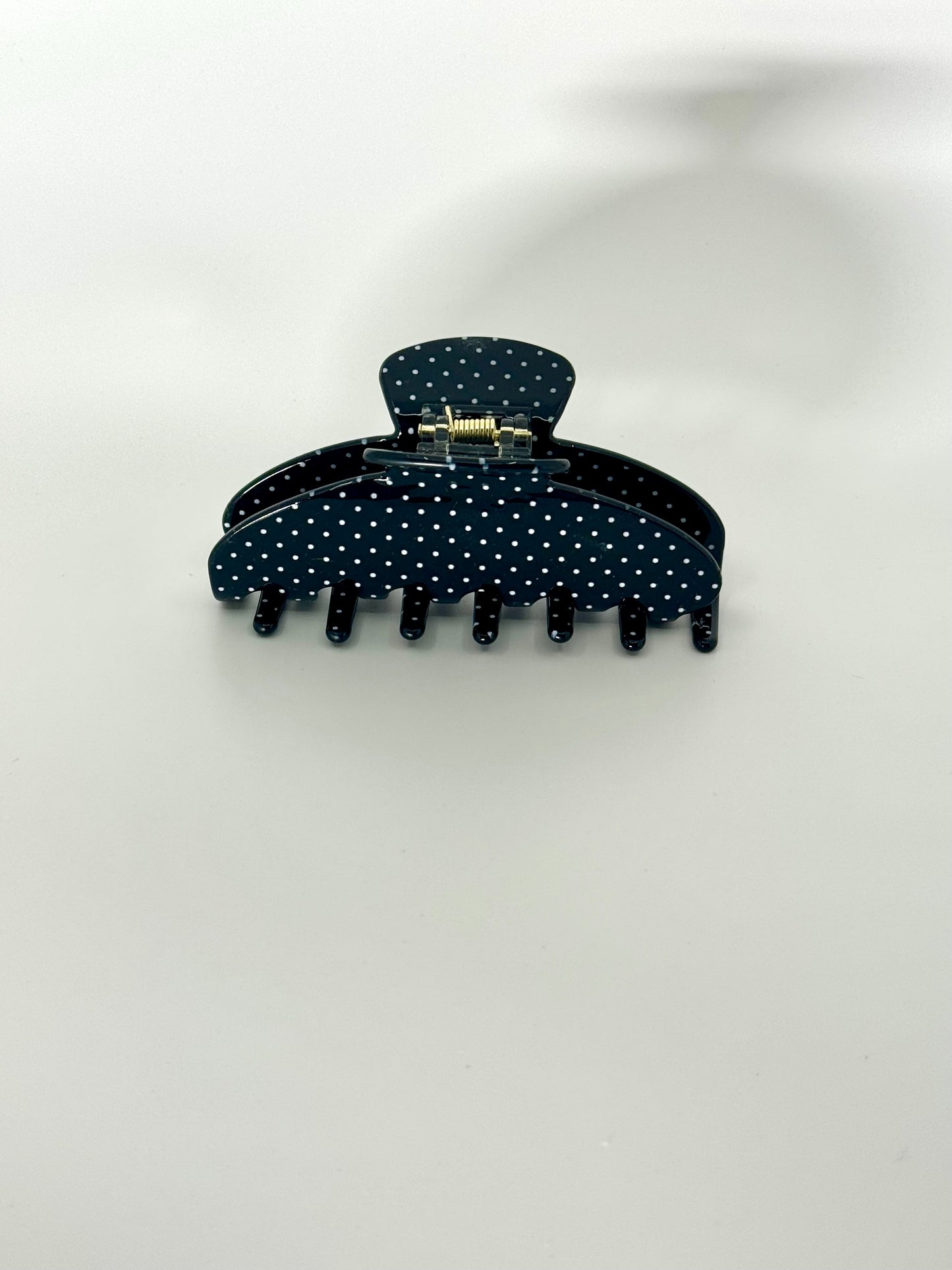 Black and White Polka Dot Claw Clip